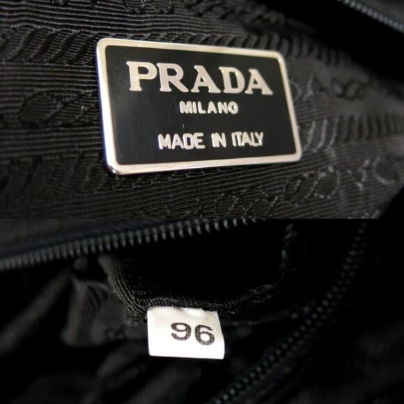 AUTHENTIC VINTAGE Prada Tessuto Chain Bag - Black w/ Silver Hardware - Picture 10 of 17